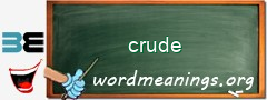 WordMeaning blackboard for crude